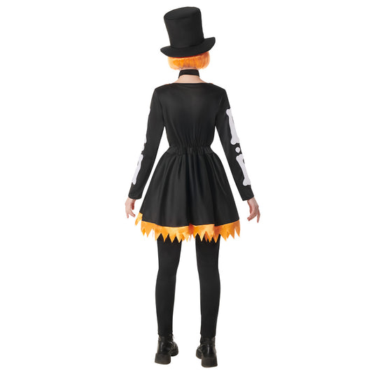 Déguisement Squelette Halloween Femme avec Haut Noir et Tutu