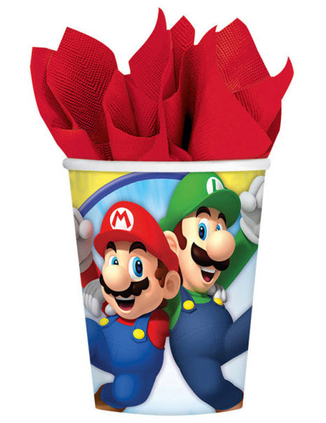 8 Gobelets en carton Super Mario 250 ml
