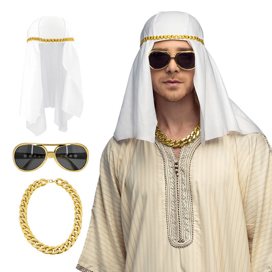 Déguisement Cheikh Arabe Luxe - Set 3 pièces avec Lunettes