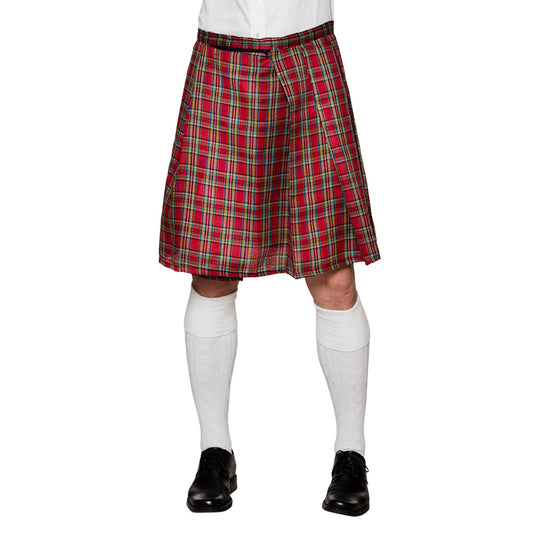 Kilt Écossais Tartan Rouge Homme - Déguisement Highland
