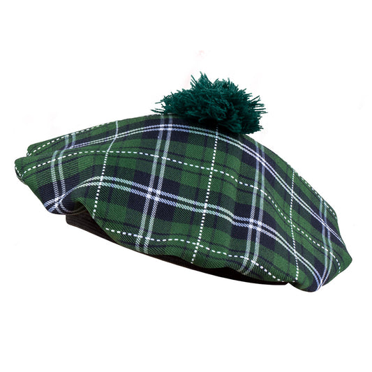 Béret Écossais Vert Tartan avec Pompon - Accessoire Costume