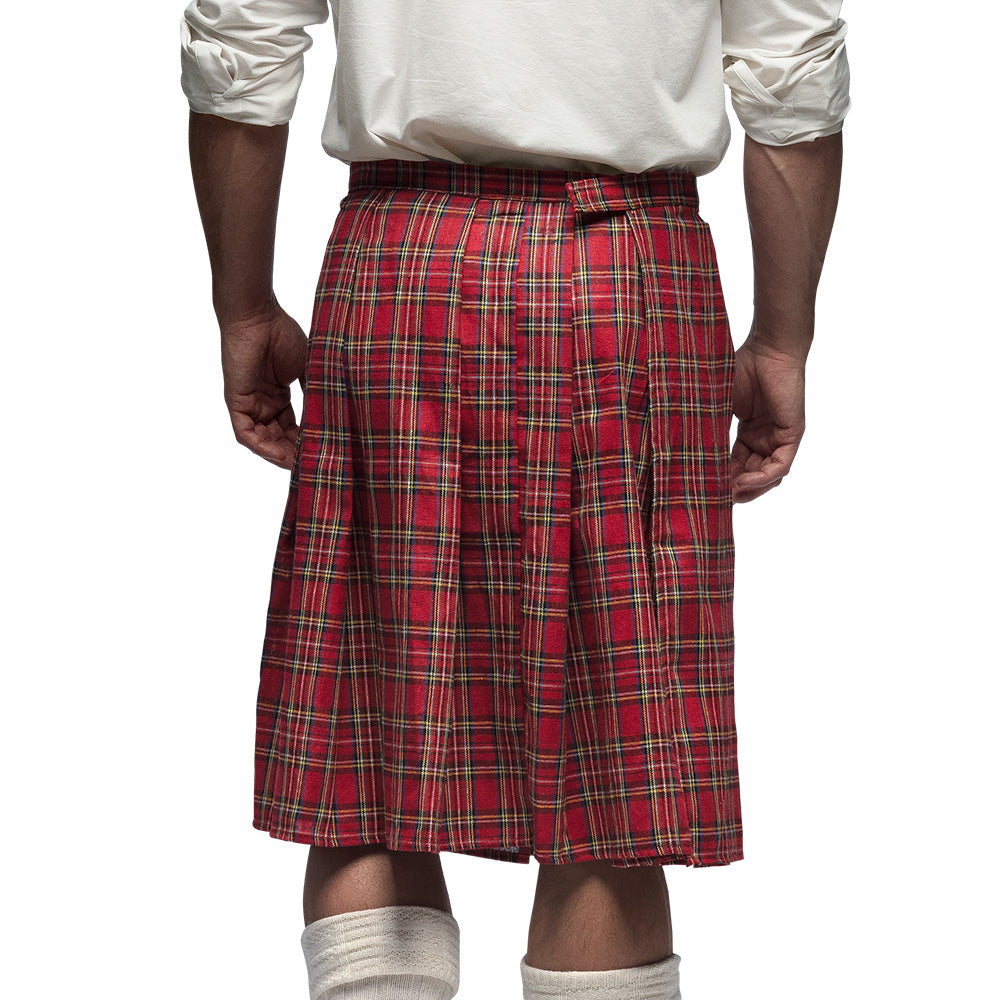 Kilt Écossais Tartan Rouge avec Sporran Fourrure Noire