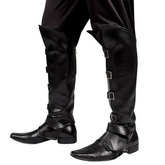 Bottes Chevalier Noir avec Boucles - Accessoire Déguisement Adulte