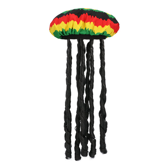 Bonnet Rasta Jamaïque + Dreadlocks Noirs Déguisement