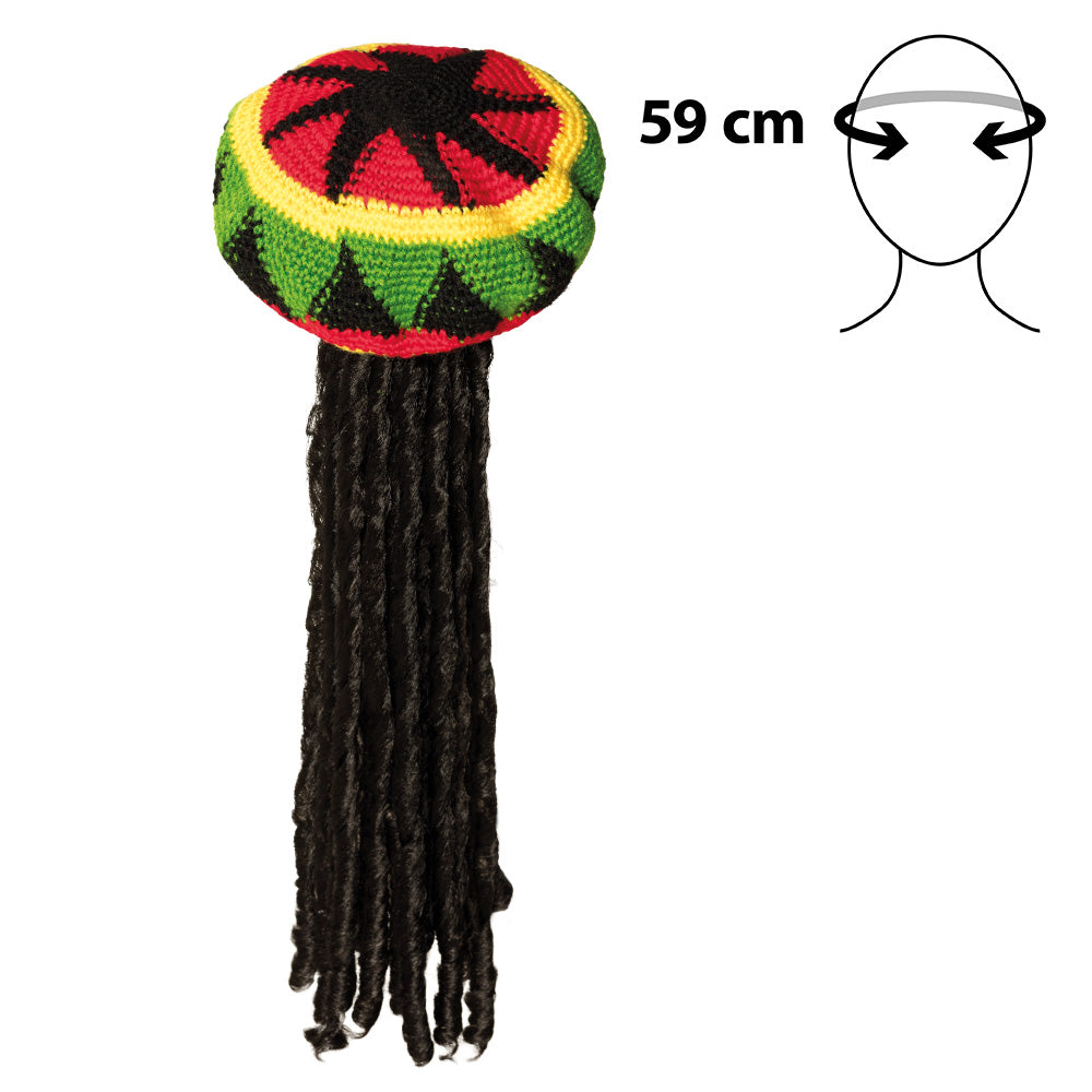 Bonnet Rasta Jamaïque Reggae - Coloré Vert Jaune Rouge