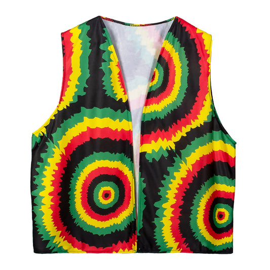 Gilet Rasta Reggae Multicolore - Accessoire Déguisement Années 70