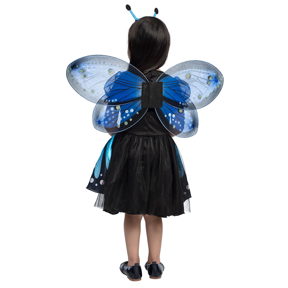 Déguisement Papillon Bleu Enfant - Robe avec Ailes et Antennes