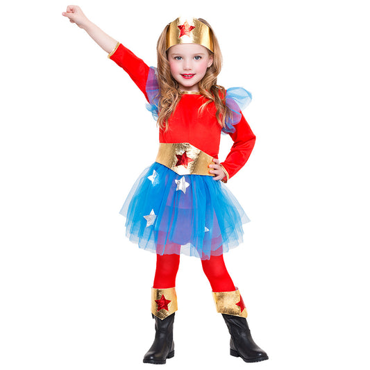 Déguisement Superhéroïne Wonder Woman Enfant avec Ailes