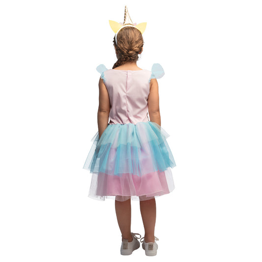 Déguisement Licorne Fille - Robe Tutu Rose et Bleu