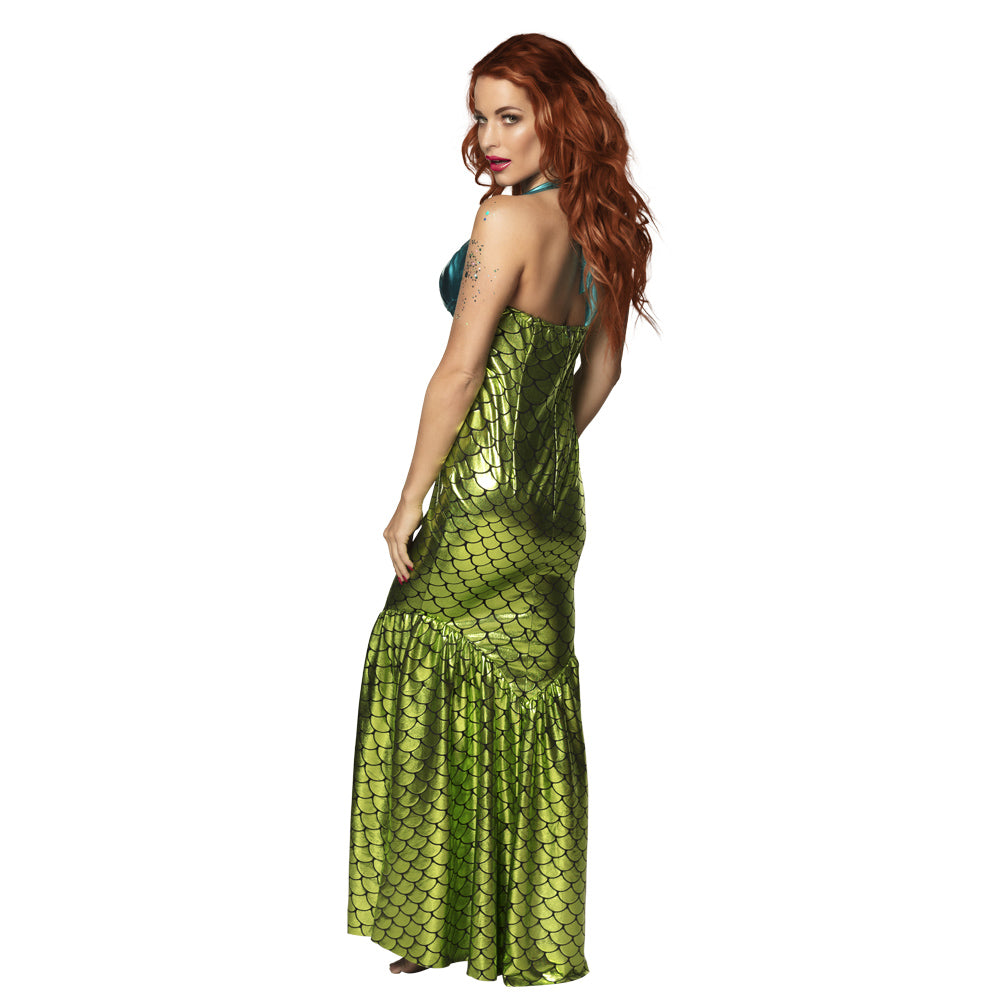Déguisement Sirène Paillettes Vert et Bleu Femme