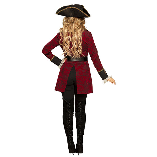 Déguisement Pirate Femme Luxe - Veste Bordeaux & Accessoires