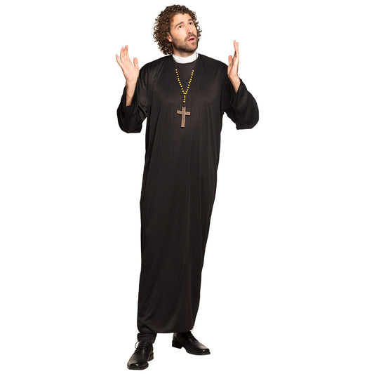 Robe de Prêtre Noir Long - Déguisement Ecclésiastique