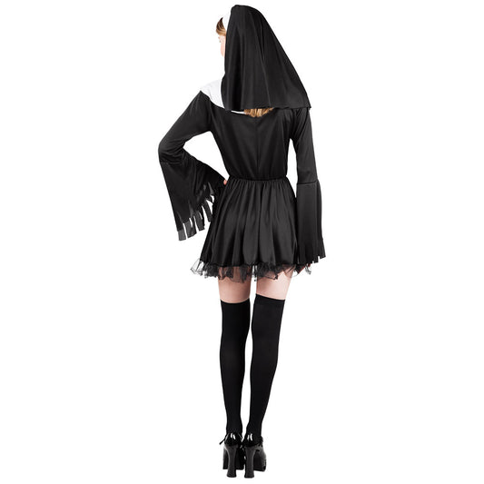 Déguisement Religieuse Sexy Noir et Blanc Adulte