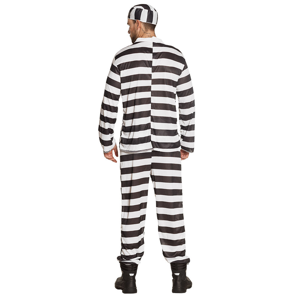 Déguisement Prisonnier Rayé Adulte - Costume Bagnard Complet