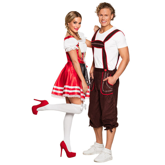 Costume Bavarois Homme - Lederhosen Traditionnel Brun