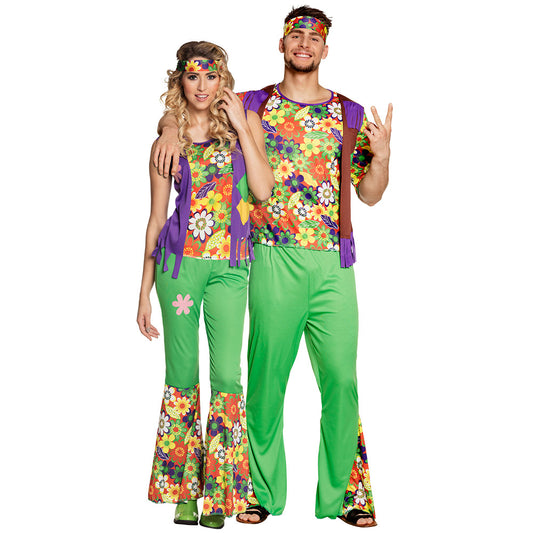 Déguisement Hippie Fleurs Colorées - Costume Années 70