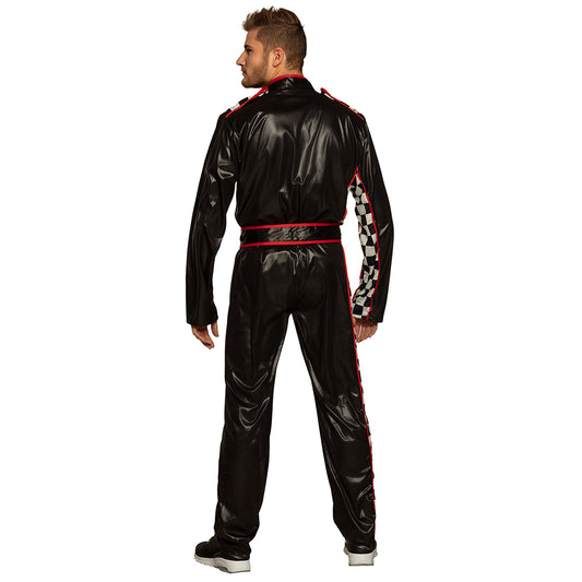 Combinaison Pilote de Course Noir et Rouge à Damier