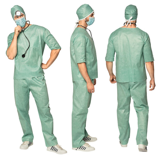Déguisement Chirurgien Médecin Vert - Costume Complet Adulte