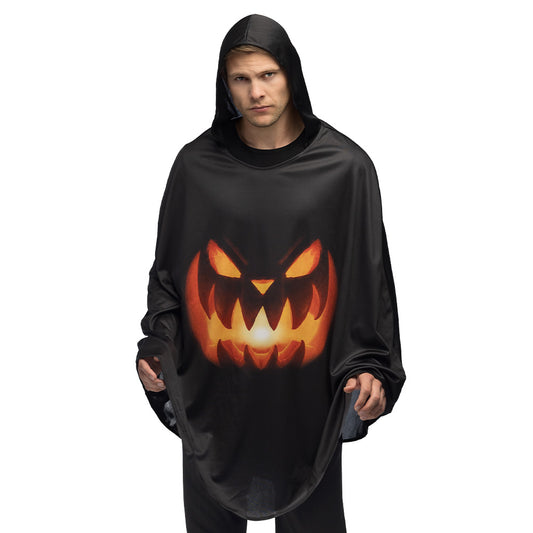 Cape Halloween Citrouille Jack-O-Lantern Brillante Adulte