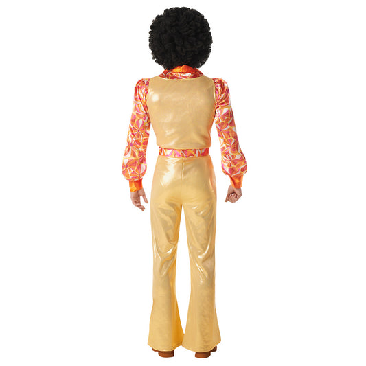 Déguisement Disco années 70 or et orange - Adulte XXL