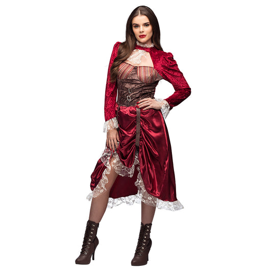 Déguisement Vampire Gothique Femme Luxe - Robe Velours Rouge