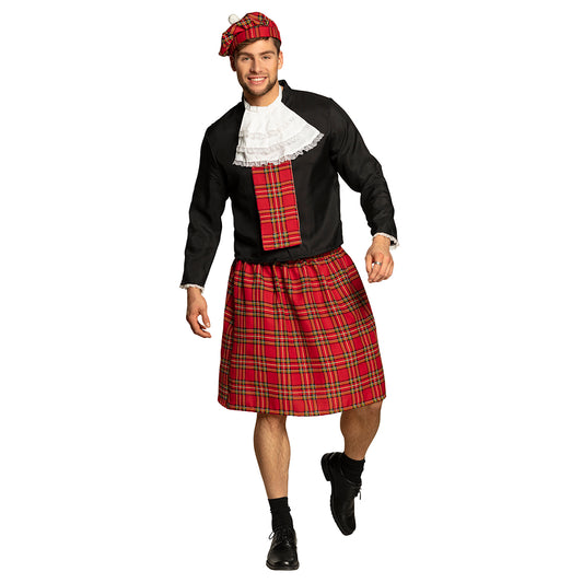 Déguisement Écossais Homme - Kilt Tartan Rouge & Noir