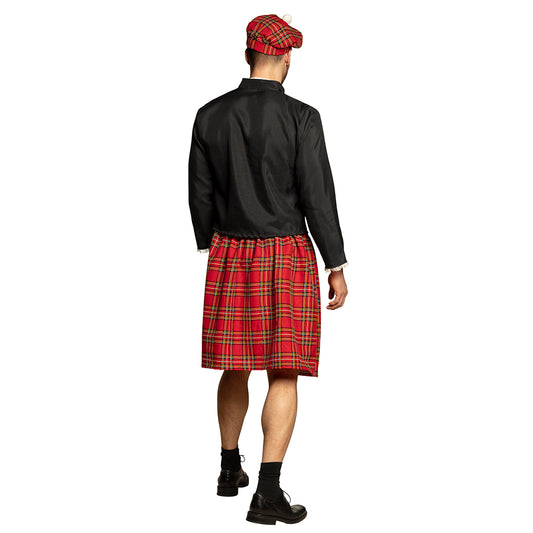 Déguisement Écossais Homme - Kilt Tartan Rouge & Noir
