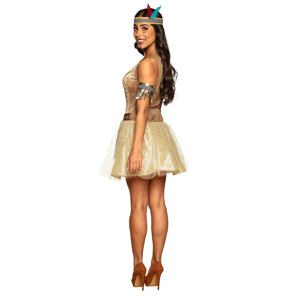 Déguisement Indienne Chic Femme - Costume Tribal Doré