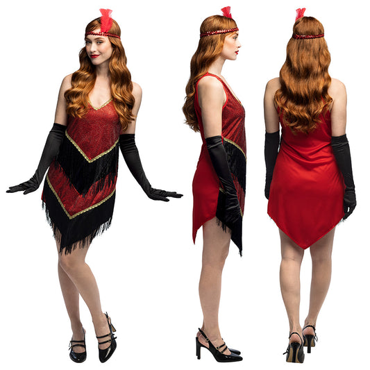 Déguisement Années 20 Flapper Paillettes Rouge et Noir