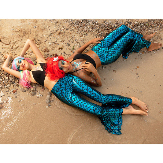 Perruque Sirène Rouge Ondulée - Déguisement Aquatique Femme