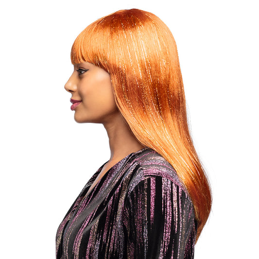 Perruque Longue Rousse Avec Frange - Déguisement Chic