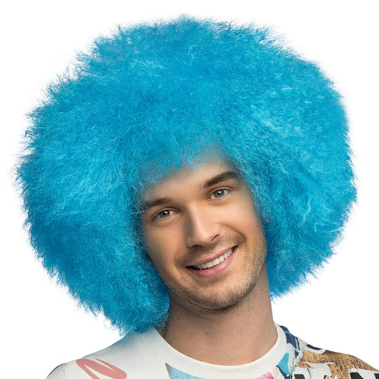 Perruque Afro Géante Turquoise - Déguisement Années 70