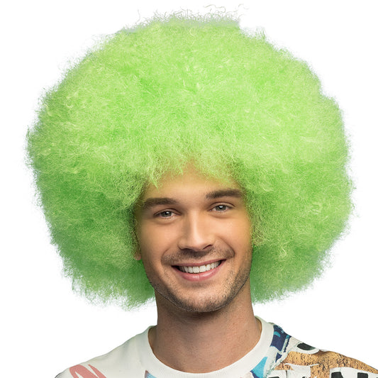 Perruque Afro Verte Fluo UV - Déguisement Années 70
