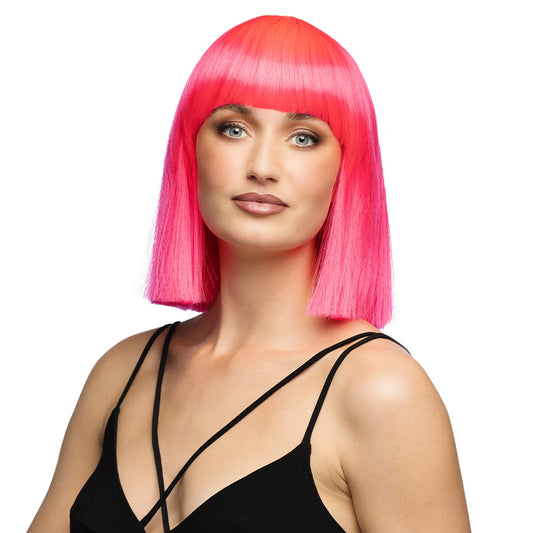 Perruque Dianmilla Rose Fluo - Bob Cheveux Longs Premium