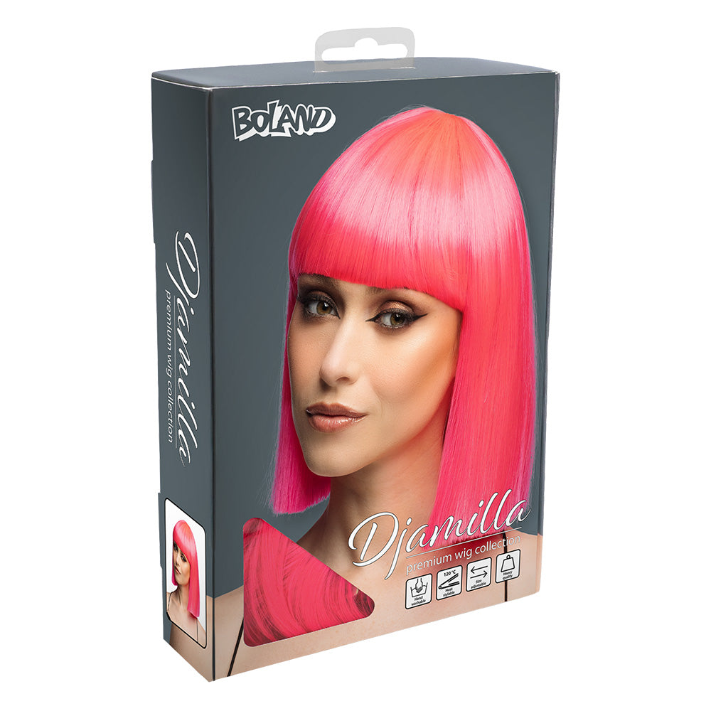 Perruque Dianmilla Rose Fluo - Bob Cheveux Longs Premium