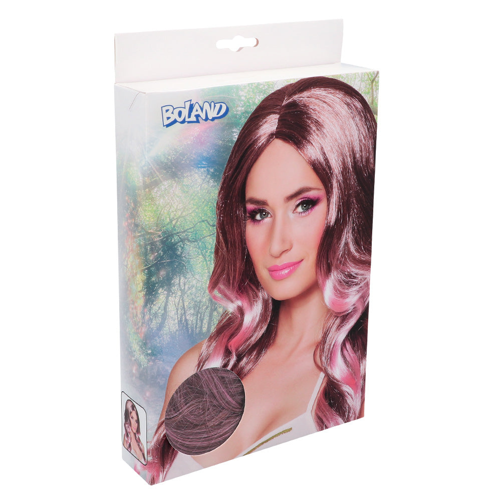 Perruque Blonde Rose Ondulée - Effet Tie-Dye Luxe