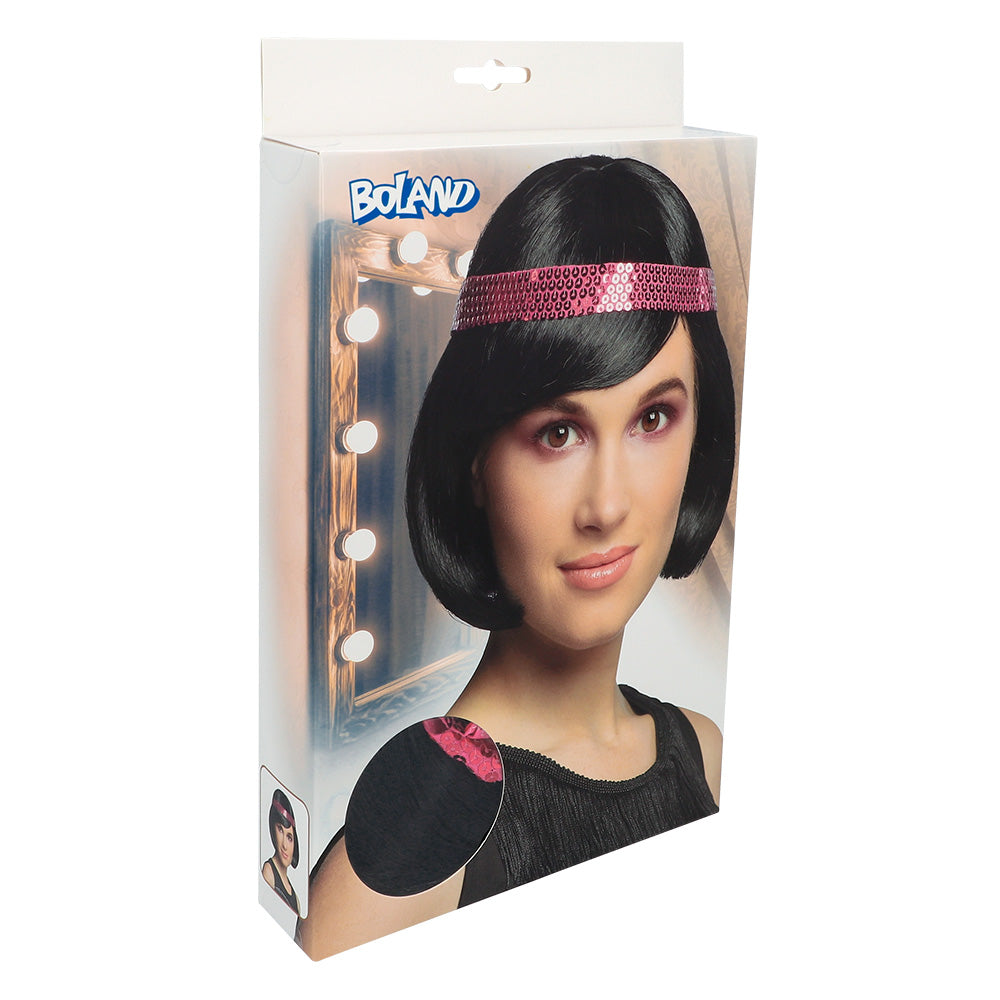 Bandeau Sequins Rose Années 80 - Accessoire Disco Brillant