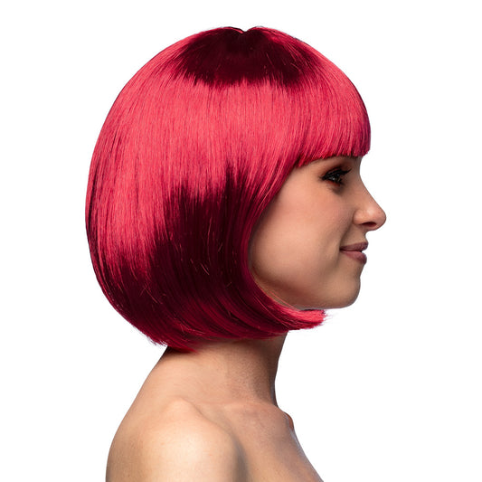 Perruque Bob Rouge Brillant Femme - Coupe Courte Tendance