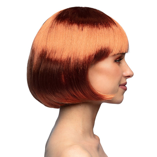 Perruque Bob Roux Femme - Frange Chic et Cheveux Lisses