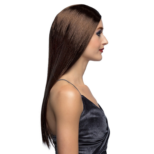 Perruque Longue Brune Lisse - Cheveux Noirs Gothique