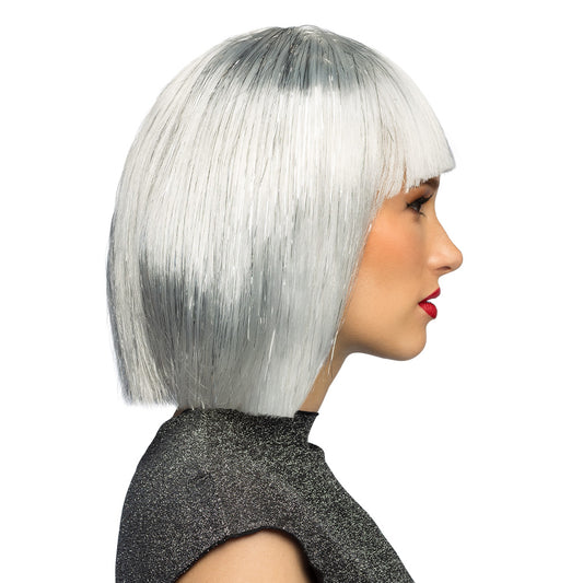 Perruque Bob Gris Cendré Années 60 - Frange Blunt Chic