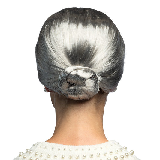 Perruque Grise Chic Cheveux Blancs Style Grand-mère