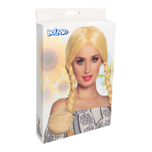Perruque Blonde Tressée - Déguisement Fermière Chic