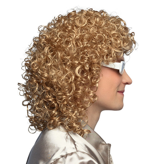 Perruque Années 80 Blonde Bouclée Deluxe - Déguisement Rétro
