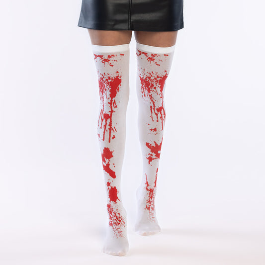 Chaussettes Sanglantes Blanches - Déguisement Halloween Zombie