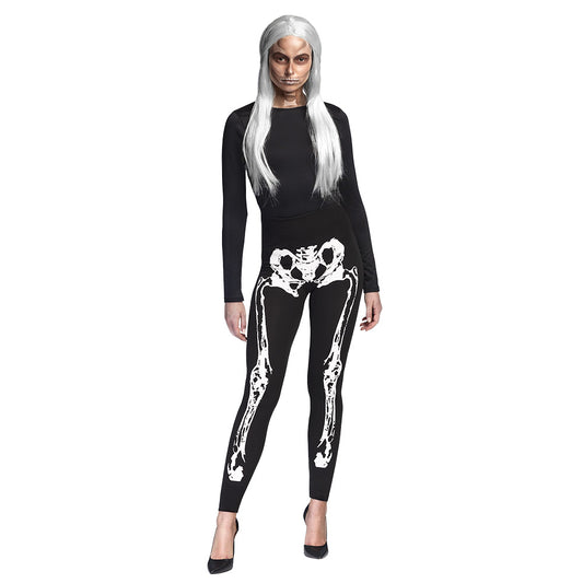 Legging Squelette Blanc Halloween - Déguisement Adulte