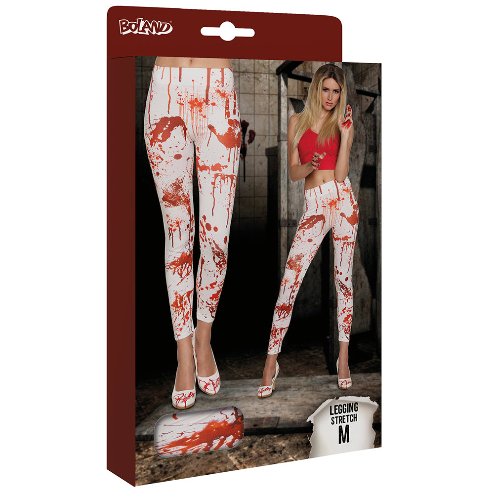 Legging Ensanglanté Blanc - Déguisement Halloween Zombie