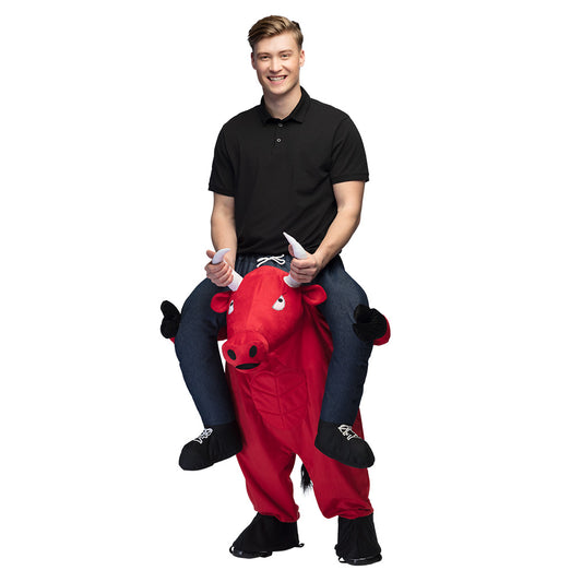 Costume Carry Me Taureau Rouge - Déguisement Gonflable Adulte