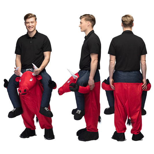 Costume Carry Me Taureau Rouge - Déguisement Gonflable Adulte