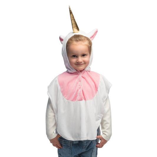 Déguisement Licorne Enfant - Capuche et Cape Rose et Blanc